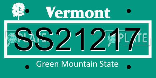 SS21217 Vermont License Plate