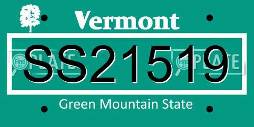 SS21519 Vermont License Plate