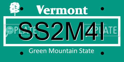 SS2M4I Vermont License Plate