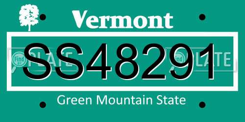 SS48291 Vermont License Plate