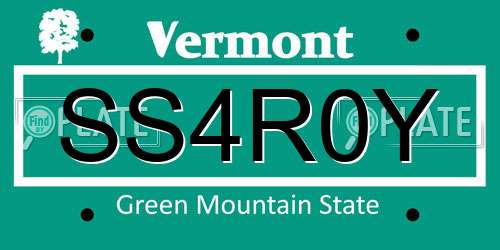 SS4R0Y Vermont License Plate