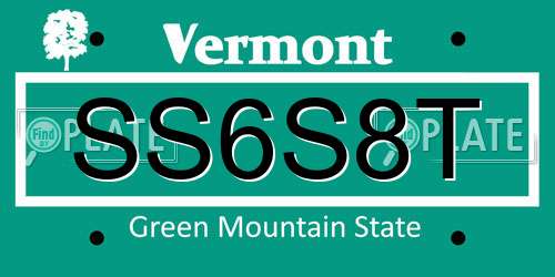 SS6S8T Vermont License Plate