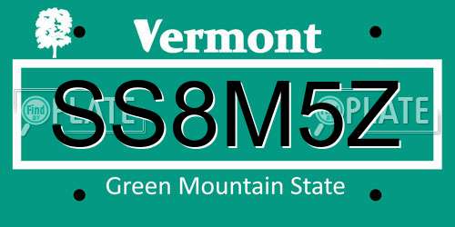 SS8M5Z Vermont License Plate