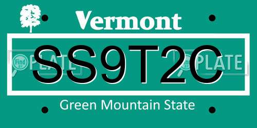 SS9T2C Vermont License Plate