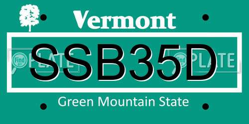 SSB35D Vermont License Plate