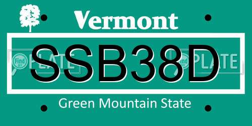 SSB38D Vermont License Plate