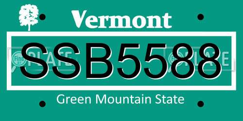 SSB5588 Vermont License Plate