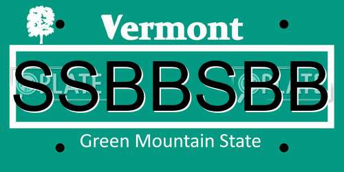 SSBBSBB Vermont License Plate