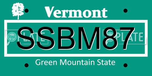 SSBM87 Vermont License Plate