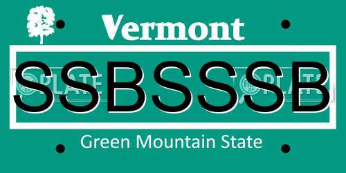 SSBSSSB Vermont License Plate