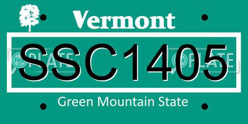 SSC1405 Vermont License Plate