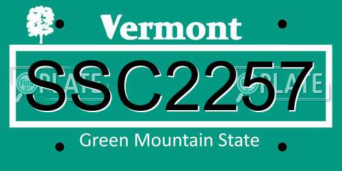 SSC2257 Vermont License Plate