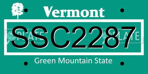 SSC2287 Vermont License Plate