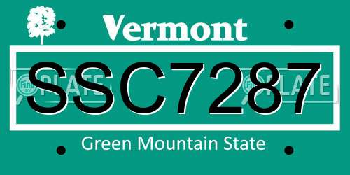 SSC7287 Vermont License Plate