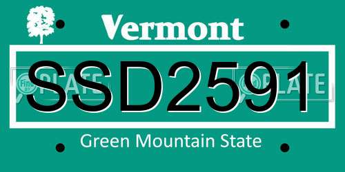 SSD2591 Vermont License Plate