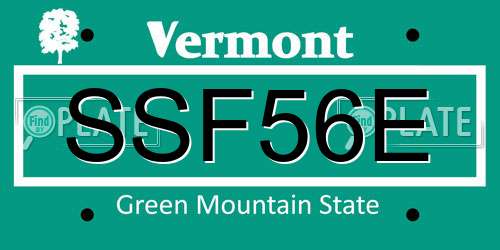 SSF56E Vermont License Plate
