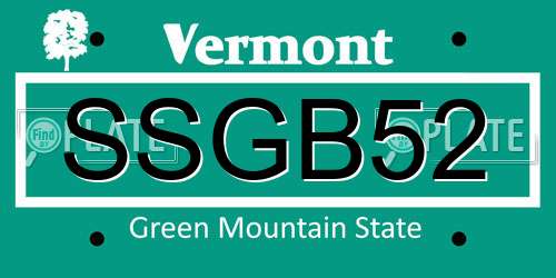 SSGB52 Vermont License Plate