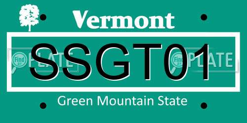 SSGT01 Vermont License Plate