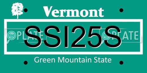 SSI25S Vermont License Plate