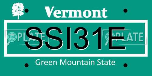 SSI31E Vermont License Plate
