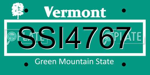 SSI4767 Vermont License Plate
