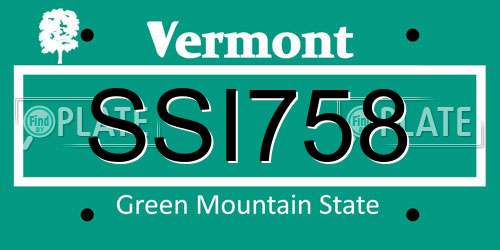 SSI758 Vermont License Plate