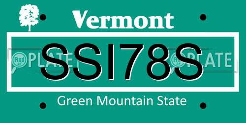 SSI78S Vermont License Plate