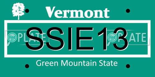 SSIE13 Vermont License Plate