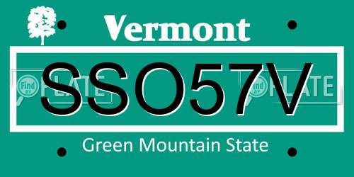 SSO57V Vermont License Plate