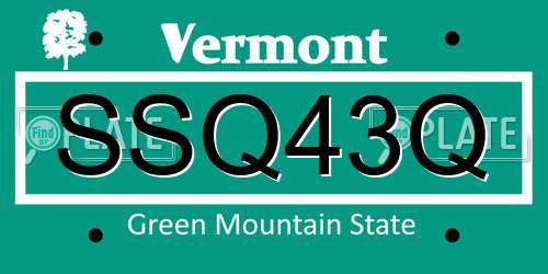 SSQ43Q Vermont License Plate