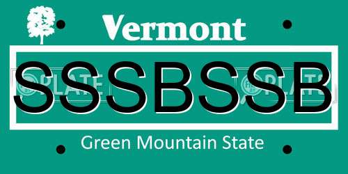 SSSBSSB Vermont License Plate