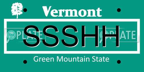 SSSHH Vermont License Plate