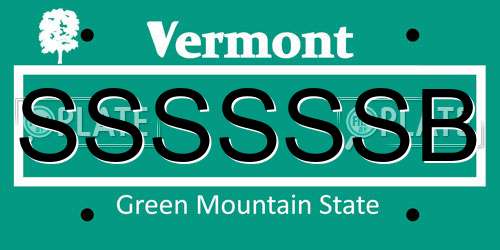 SSSSSSB Vermont License Plate