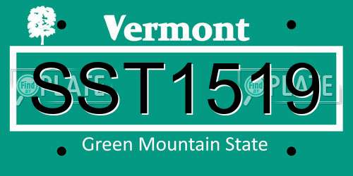 SST1519 Vermont License Plate
