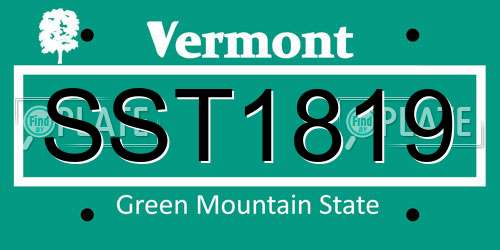 SST1819 Vermont License Plate