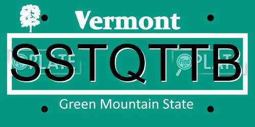 SSTQTTB Vermont License Plate