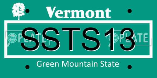 SSTS13 Vermont License Plate
