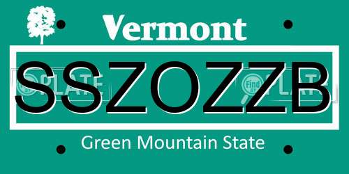 SSZOZZB Vermont License Plate