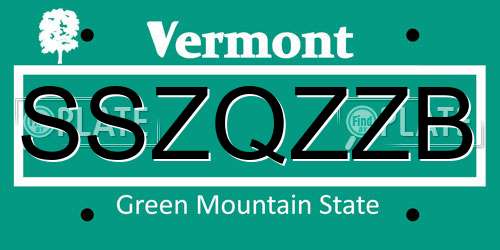 SSZQZZB Vermont License Plate