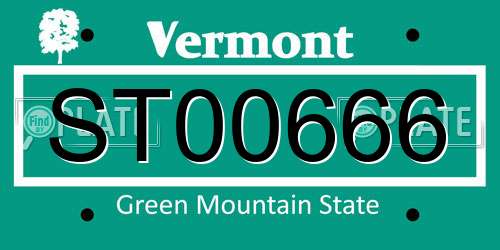 ST00666 Vermont License Plate