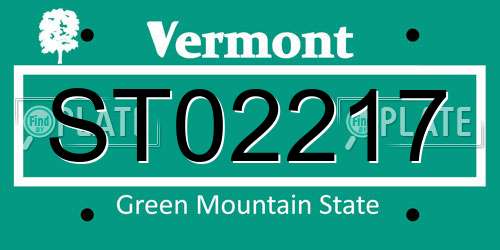 ST02217 Vermont License Plate