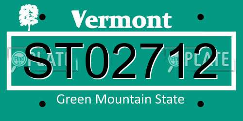 ST02712 Vermont License Plate