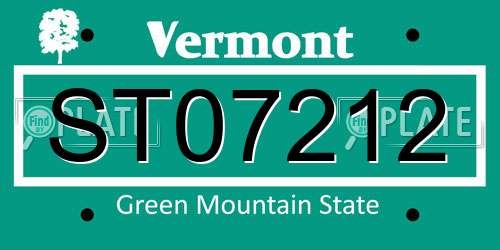 ST07212 Vermont License Plate