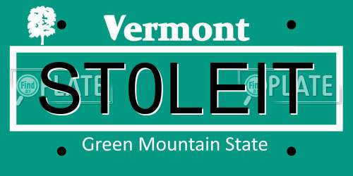 ST0LEIT Vermont License Plate