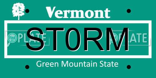 ST0RM Vermont License Plate