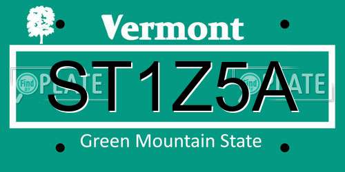 ST1Z5A Vermont License Plate