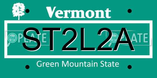 ST2L2A Vermont License Plate