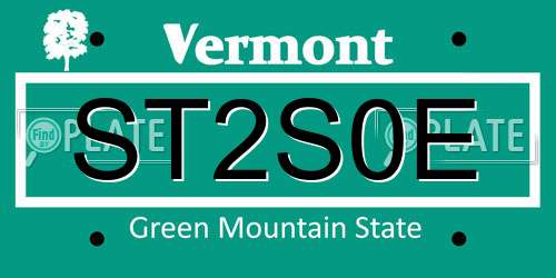 ST2S0E Vermont License Plate
