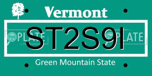 ST2S9I Vermont License Plate