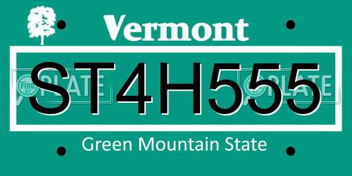 ST4H555 Vermont License Plate